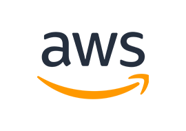 Logo of the company AWS (Amazon Web Services) showing AWS in capital letter and a arrow line below of a smile sign