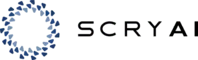 Logo of the company ScryAI with a circle made of 3 layered triangle shape and the name beside as ScryAI