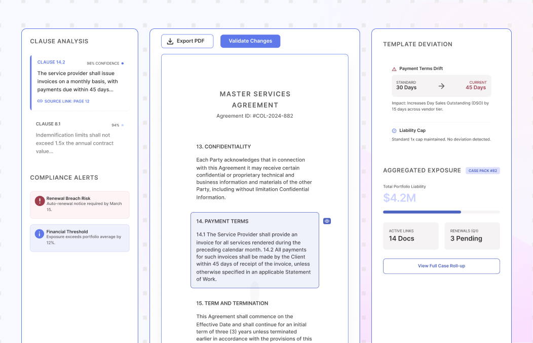 Attach evidence, detect deviations, and apply rules