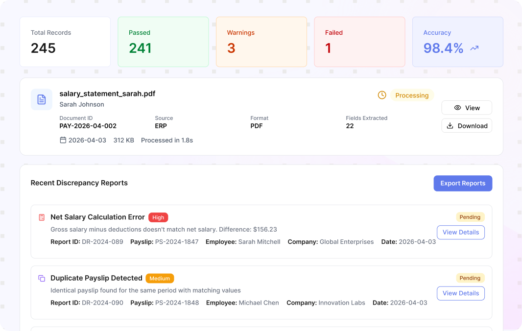 Structured Output, Audit Control, & ERP Integration